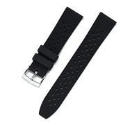 HASGTFM Caucho de flúor SMART WATCH Strap 18mm 20mm 22 mm Deporte Impermeable Reloj de buceo Ajuste de reemplazo for relojes inteligentes(Schwarz,20mm)
