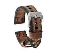 HASGTFM Cintas de reloj de cuero vintage hechas a mano Red/Amarillo Reloj Azul Banda de correa Ajuste for Cinturón de fit for Panerai Buckle tallado 18 20 22 24mm(22mm,Brown)