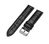HASGTFM Cintas de relojes de cuero 14mm 16mm 18 mm 20 mm negro marrón oscuro mujeres hombres reloj correa correa cinturón con hebilla(Slub pattern-black,20mm)