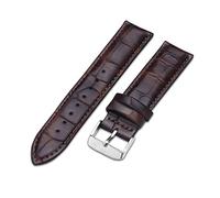 HASGTFM Cintas de relojes de cuero 14mm 16mm 18 mm 20 mm negro marrón oscuro mujeres hombres reloj correa correa cinturón con hebilla(Slub pattern-brown,19mm)
