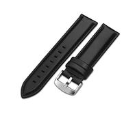 HASGTFM Cintas de relojes de cuero 14mm 16mm 18 mm 20 mm negro marrón oscuro mujeres hombres reloj correa correa cinturón con hebilla(Plain weave-black,14mm)