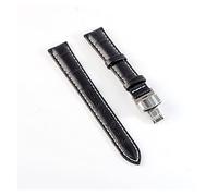 HASGTFM Cintas de relojes de cuero 16-22mm Bandas de relojes universales Correa de hebilla de acero Pulsera de pulsera de pulsera + herramienta(Schwarz,22mm)