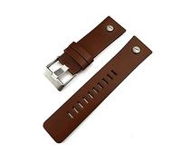 HASGTFM Cinturón de reloj de reloj retro plano de cuero de 24 mm Dz4343 dz4383 Pulseras de la correa de la correa del reloj de moda del viejo estilo MAN + HERRAMIENTAS AJUSTE for DZ(Brown screw 1,24mm