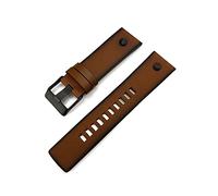 HASGTFM Cinturón de reloj de reloj retro plano de cuero de 24 mm Dz4343 dz4383 Pulseras de la correa de la correa del reloj de moda del viejo estilo MAN + HERRAMIENTAS AJUSTE for DZ(Retro brown screw