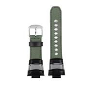 HASGTFM Convexo 14MM 16MM verde militar apto for CASIO GST-B400 GST-B200 GA2100 correa de reloj de lona correa de nailon pulsera impermeable transpirable(Army green steel,16mm for GA2100)