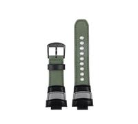 HASGTFM Convexo 14MM 16MM verde militar apto for CASIO GST-B400 GST-B200 GA2100 correa de reloj de lona correa de nailon pulsera impermeable transpirable(Army green black,14mm for b400)