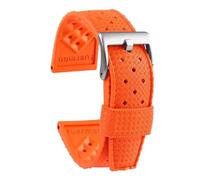 HASGTFM Correa 20 mm 22 mm Caucho premium Transpirable Agradable for la piel Hebilla inoxidable Correa de reloj de negocios de moda universal(Orange,22mm)