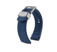 HASGTFM Correa Apta Fit For SEIKO Fit For PROSPEX SRPA21J1 SRPE99K1 SRP777J SRPC91J1/25J1 Correa De Reloj De Goma Curvada For Hombre De 22mm(B blue silver)
