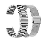 HASGTFM Correa de acero inoxidable Pro 3/3 Smart Watch Band Metal 2 2mm Pulsera Correas de muñeca 2020 Correa Fit for TicWatch Pro(Silver 2pcs)