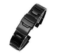 HASGTFM Correa de acero inoxidable sólido for hombre apta for Casio PRG-250/PRG-260/PRG-280/500/510/550 correa de reloj deportiva de montaña cadena de reloj de metal 18mm(Schwarz)