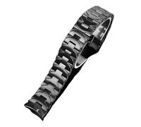 HASGTFM Correa de banda de acero inoxidable Relojes de hombre de 24 mm Correa negra de lujo apta for Panerai PAM 111 441 Correa con hebilla de mariposa de acero inoxidable(Schwarz)