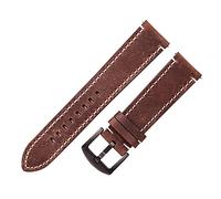 HASGTFM Correa de banda de reloj de cuero 18 mm 20 mm pulsera de cuero apto for ver el reloj de reloj de 22 mm Tan Black Retro(Dark brown,20mm)