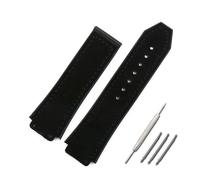 HASGTFM Correa de cuero, accesorios for reloj, correa de goma deportiva resistente al agua for mujer, 19mm x 25mm, apta for HUBLOT big bang series, correa de reloj for hombre(Black 3)
