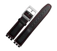 HASGTFM Correa de cuero adecuada para Swatch Correa de reloj de 17 mm 19 mm, rosa rojo negro, correas de reloj para mujeres y hombres, accesorios de cinturón, 17mm, Agate