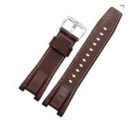 HASGTFM Correa de cuero apta for GST-S100g / S110 / S130l / W100G / W110 / 210B / 400G / 410 / B100 / W300, accesorios de pulsera 26x14mm(Brown Leather,26x14 Silver)