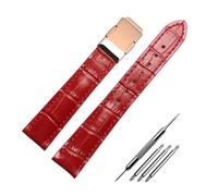HASGTFM Correa de cuero blanca y roja de 16mm y 18mm compatible con Casio SHEEN series 5010 5020, correa de reloj hecha a mano resistente al agua, correa de muñeca de repuesto(Red rose buckle,16mm)