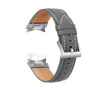 HASGTFM Correa de cuero con diseño sin huecos for Samsung Galaxy Watch 6/5/4 40mm 44mm 5Pro 45mm Band 6/4 Classic 47 43mm 46 42mm pulsera suave(Grey-S,Watch 6 5 4 44mm)