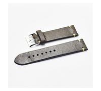 HASGTFM Correa de cuero de piel de cuero hecha a mano 18 mm 20 mm 22 mm 24 mm accesorios de reloj de acero inoxidable hombres mujer(Beige,24mm)