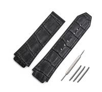 HASGTFM Correa de cuero for hombre, accesorios for reloj, correa de goma de 19mm x 25mm, adecuada for mujer, pulsera impermeable for deportes al aire libre de la serie HUBLOT(Schwarz,22mm)