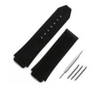 HASGTFM Correa de cuero for hombre, accesorios for reloj, hebilla, correa de reloj de goma apta for la serie HUBLOT, pulsera impermeable de 19mm x 25mm(Schwarz,22mm)