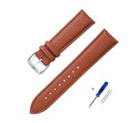 HASGTFM Correa de cuero for hombre y mujer, accesorios for reloj, pulsera de 12mm, 14mm, 16mm, 18mm, 20mm, 22mm, verde, azul y rojo(Brown 2,20mm)