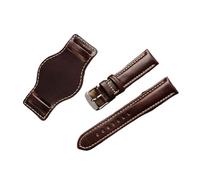 HASGTFM Correa de cuero for reloj de hombre, pulsera hecha a mano de 18mm, 20mm, 21mm y 22mm, compatible for Green water ghost(Brown,18mm)