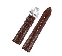 HASGTFM Correa de cuero Reloj de reloj Ajuste for 12/14 / 16/17/19/19/20/21/22 / 23mm Relojes Cinturón de muñeca Hebilla de mariposa(Light brown,16mm)