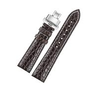 HASGTFM Correa de cuero Reloj de reloj Ajuste for 12/14 / 16/17/19/19/20/21/22 / 23mm Relojes Cinturón de muñeca Hebilla de mariposa(Brown white,13mm)