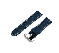 HASGTFM Correa de cuero retro hecha a mano piel loca correa de reloj 20 22 24 26 mm(Blue,26mm)