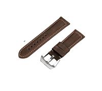 HASGTFM Correa de cuero retro hecha a mano piel loca correa de reloj 20 22 24 26 mm(Dark brown,26mm)