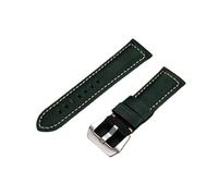 HASGTFM Correa de cuero retro hecha a mano piel loca correa de reloj 20 22 24 26 mm(Grn,20mm)