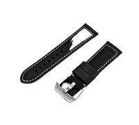 HASGTFM Correa de cuero retro hecha a mano piel loca correa de reloj 20 22 24 26 mm(Schwarz,24mm)