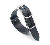 HASGTFM Correa de la OTAN Reloj de cuero 20 mm 22 mm 24 mm Correa vintage for hombres Mujeres Muñecas Reloj Reemplazo(Dark blue-S buckle,22mm)