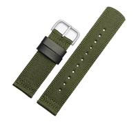 HASGTFM Correa de lona de nailon de 24mm apta for Casio Fit for serie PROTREK GA2000 PRG-600 PRW-6600 PRG-650 accesorios deportivos impermeables for hombres(Green silver buckle)