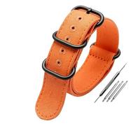 HASGTFM Correa de lona gruesa de 20mm, 22mm, 24mm y 26mm, correas militares de nailon resistente, correa de reloj Retro trenzada, bandas de tela balística aptas for Tudor(Orange-black buckle,20mm)