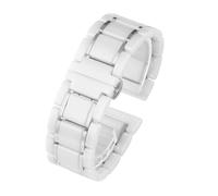 HASGTFM Correa de lujo de cerámica y acero inoxidable de 20 mm y 22 mm, color negro y dorado, apta for Samsung S2 3 4, apta for Huawei GT, correa de reloj, pulsera, cinturón(White X silver,20mm)