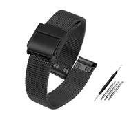 HASGTFM Correa de malla for reloj compatible for pulsera milanesa de 12mm, 13mm, 14mm, 15mm, 16mm, 17mm, 18mm, 20mm y 22mm, herramientas for correa de reloj de acero for hombres y mujeres(Schwarz,18mm