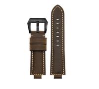 HASGTFM Correa de muñeca convexa fina y transpirable for hombre, 26x14mm, compatible con CASIO Fit For G-SHOCK GST-B400, correa de nailon de piel de vaca, accesorios de reloj(Dark brown black)