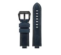 HASGTFM Correa de muñeca convexa fina y transpirable for hombre, 26x14mm, compatible con CASIO Fit For G-SHOCK GST-B400, correa de nailon de piel de vaca, accesorios de reloj(Blue black buckle)