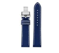 HASGTFM Correa de muñeca Fit for Breitling Fit for Avenger Deep Dive Fit for Seawolf Fit for Super Ocean Series Correa de reloj de cuero de nailon amarillo Correa de reloj de 22 mm y 24 mm(Blue silver