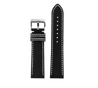 HASGTFM Correa de muñeca Fit for Breitling Fit for Avenger Deep Dive Fit for Seawolf Fit for Super Ocean Series Correa de reloj de cuero de nailon amarillo Correa de reloj de 22 mm y 24 mm(Black White
