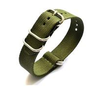 HASGTFM Correa de nailon en 5 colores, hebilla de anillo plateado de 18mm, 20mm y 24mm, accesorios de repuesto for reloj a rayas(C2,24mm)