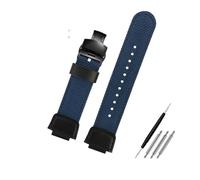 HASGTFM Correa de nailon for reloj Casio AE1200wh 1300 SGW-300H 400 500 F91W F84 AEQ-110W, correa de nailon de lona con boca elevada for hombre, 18MM(Blue black)