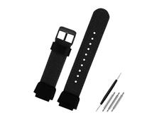 HASGTFM Correa de nailon for reloj Casio AE1200wh 1300 SGW-300H 400 500 F91W F84 AEQ-110W, correa de nailon de lona con boca elevada for hombre, 18MM(Black black pin)