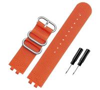 HASGTFM Correa de nailon for reloj Casio Small Cube GMW-B5000 BRIC, pulsera de lona for hombre, resistente al agua, 24mm, color negro(Orange-silver bucke)