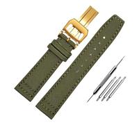 HASGTFM Correa de nailon impermeable for reloj de hombre, ajuste universal, ajuste piloto, parte trasera de lona portuguesa, correa de reloj de cuero for hombre, pulsera verde militar de 20 21MM 22MM(