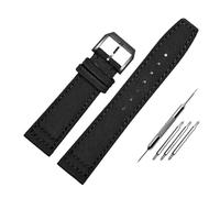 HASGTFM Correa de nailon impermeable for reloj de hombre, ajuste universal, ajuste piloto, parte trasera de lona portuguesa, correa de reloj de cuero for hombre, pulsera verde militar de 20 21MM 22MM(