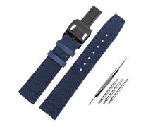 HASGTFM Correa de nailon impermeable for reloj de hombre, ajuste universal, ajuste piloto, parte trasera de lona portuguesa, correa de reloj de cuero for hombre, pulsera verde militar de 20 21MM 22MM(