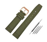 HASGTFM Correa de nailon impermeable for reloj de hombre, ajuste universal, ajuste piloto, parte trasera de lona portuguesa, correa de reloj de cuero for hombre, pulsera verde militar de 20 21MM 22MM(
