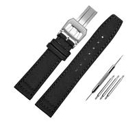 HASGTFM Correa de nailon impermeable for reloj de hombre, ajuste universal, ajuste piloto, parte trasera de lona portuguesa, correa de reloj de cuero for hombre, pulsera verde militar de 20 21MM 22MM(